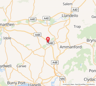 Map of Cefneithin, WalesWales