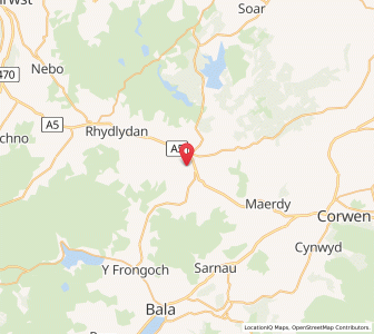 Map of Cerrig-y-Druidion, WalesWales