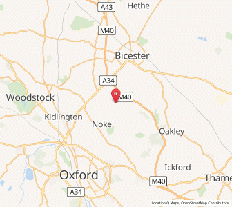 Map of Charlton on Otmoor, EnglandEngland