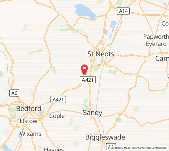 Map of Chawston, EnglandEngland
