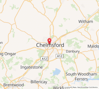 Map of Chelmsford, EnglandEngland