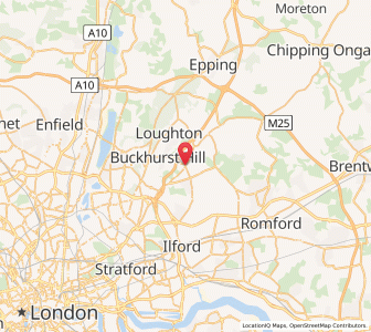 Map of Chigwell, EnglandEngland