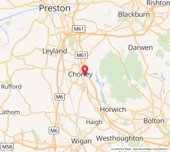 Map of Chorley, EnglandEngland