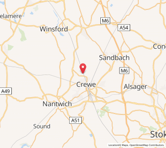 Map of Church Coppenhall, EnglandEngland