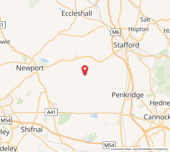 Map of Church Eaton, EnglandEngland