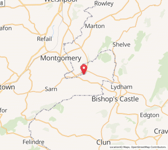Map of Church Stoke, WalesWales
