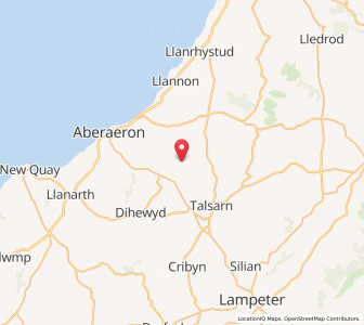 Map of Cilcennin, WalesWales