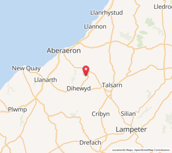 Map of Ciliau-Aeron, WalesWales