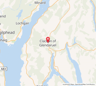 Map of Clachan of Glendaruel, ScotlandScotland