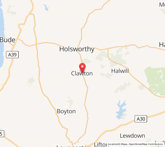 Map of Clawton, EnglandEngland
