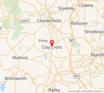 Map of Clay Cross, EnglandEngland