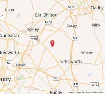 Map of Claybrooke Magna, EnglandEngland