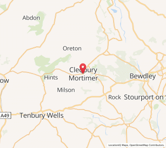 Map of Cleobury Mortimer, EnglandEngland