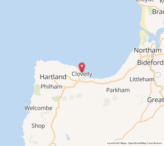 Map of Clovelly, EnglandEngland