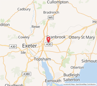 Map of Clyst Honiton, EnglandEngland