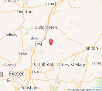 Map of Clyst Hydon, EnglandEngland