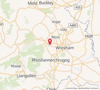 Map of Coedpoeth, WalesWales