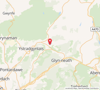 Map of Coelbren, WalesWales