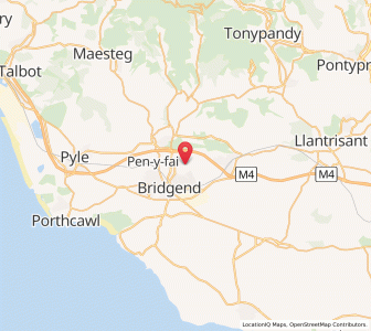 Map of Coity, WalesWales