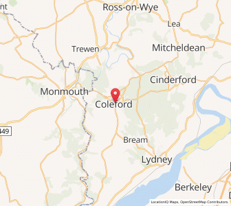 Map of Coleford, EnglandEngland