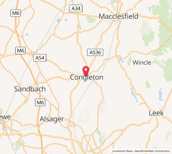 Map of Congleton, EnglandEngland