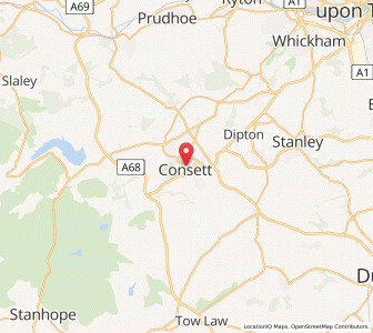 Map of Consett, EnglandEngland