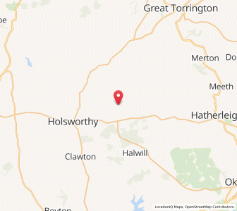 Map of Cookbury, EnglandEngland