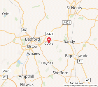 Map of Cople, EnglandEngland