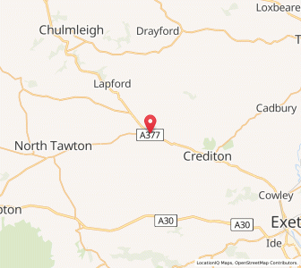 Map of Copplestone, EnglandEngland
