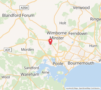 Map of Corfe Mullen, EnglandEngland