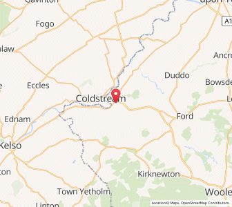 Map of Cornhill on Tweed, EnglandEngland