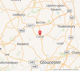 Map of Corse and Staunton, EnglandEngland