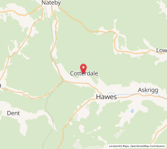 Map of Cotterdale, EnglandEngland