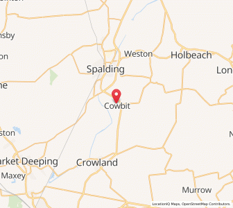 Map of Cowbit, EnglandEngland