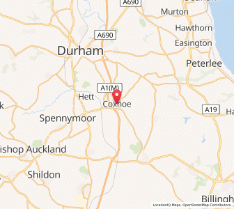 Map of Coxhoe, EnglandEngland