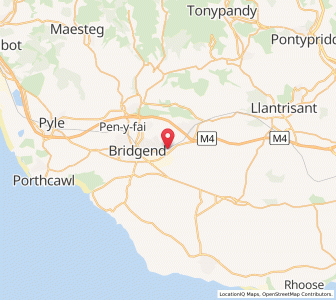 Map of Coychurch, WalesWales