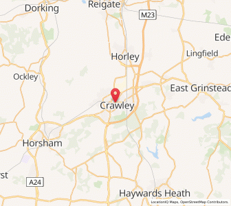 Map of Crawley, EnglandEngland