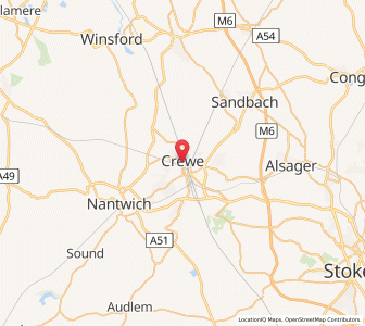 Map of Crewe, EnglandEngland