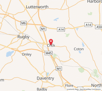 Map of Crick, EnglandEngland