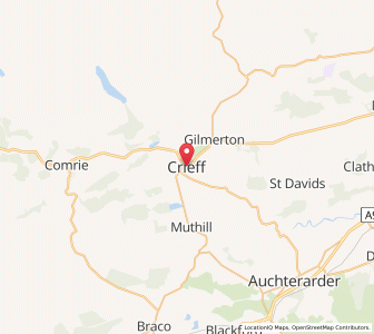 Map of Crieff, ScotlandScotland