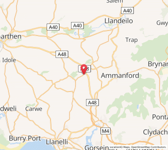 Map of Cross Hands, WalesWales