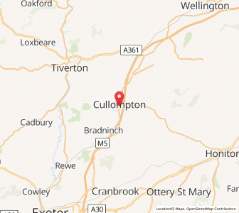 Map of Cullompton, EnglandEngland