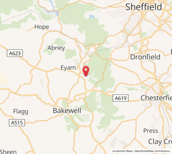 Map of Curbar, EnglandEngland