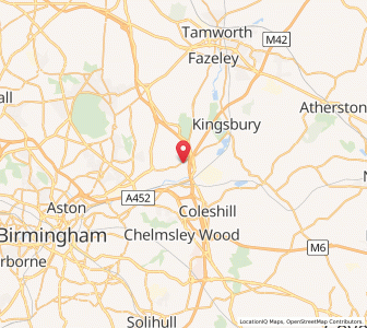 Map of Curdworth, EnglandEngland
