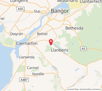 Map of Cwm-y-glo, WalesWales