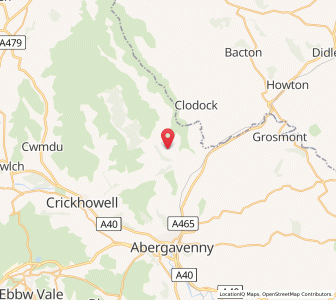 Map of Cwmyoy, WalesWales