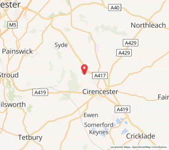 Map of Daglingworth, EnglandEngland