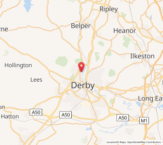 Map of Darley Abbey, EnglandEngland