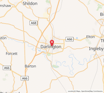 Map of Darlington, EnglandEngland