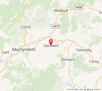 Map of Darowen, WalesWales